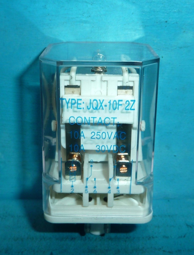 MCM 26-1916 8 Pin Plug In DPDT Relay 120VAC Coil 10 Amps 480 Ohms JQX-10F-2Z NOS