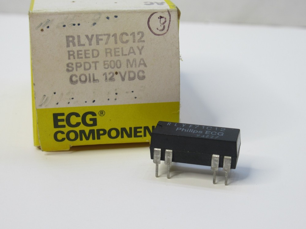 (NEW) ECG COMPONENT / PHILIPS RLYF71C12 SPDT 500MA 12Vdc Coil Reed Relay