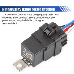 4 Pin 40/30 AMP 12V DC Car Relay Kit, Waterproof Tinned Copper Wires, Heavy Duty