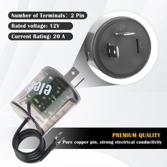 2Pin LED Flasher Relay with Ground Wire,12V Car for Fixing 2PCS