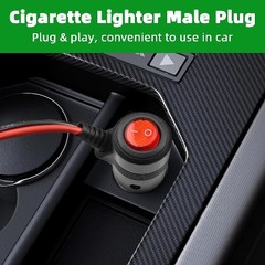 12V 24V Car Cigarette Lighter Plug Adapter with On/Off Switch, 16A Color: 0.3M