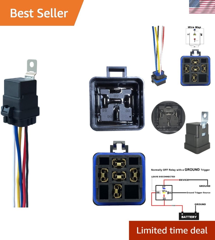 Reliable 12V DC 40/30 AMP Waterproof Relay Kit – SPDT with Pigtail Connection