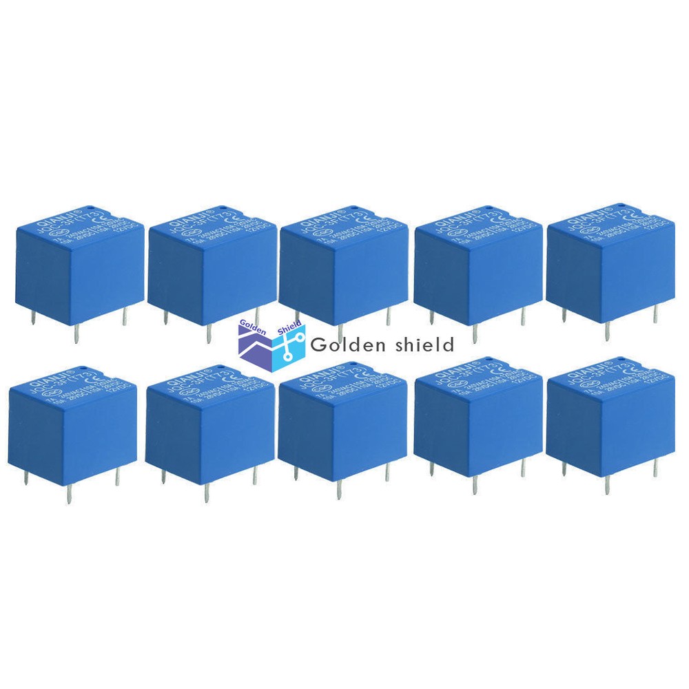 10 x JQC-3F DC 5 Pins SPST Power Relay DC 12V Coil 10A/125V AC 10A/28V✦Kd