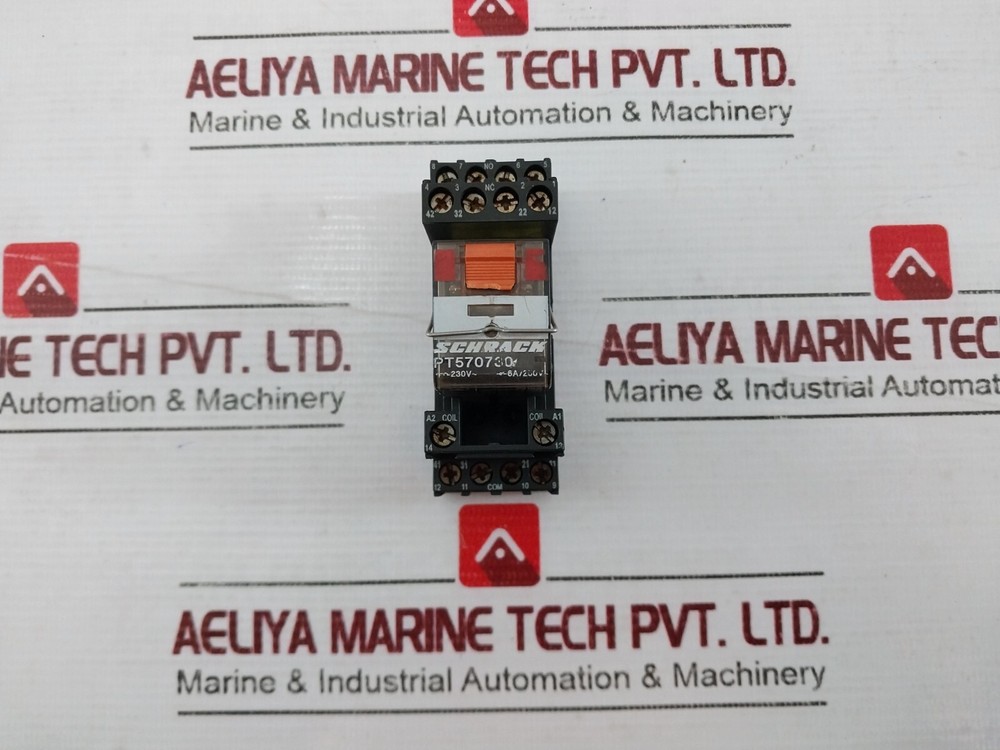 SCHRACK PT570730 Series PT Plug-in Relay 14-Pin 4 C/O 230VAC 6A