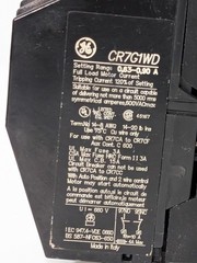 GE CR7XY3 600 VAC CR7G1WD Overload Relay, 0.63-0.90 Amp, pre-owned as shown