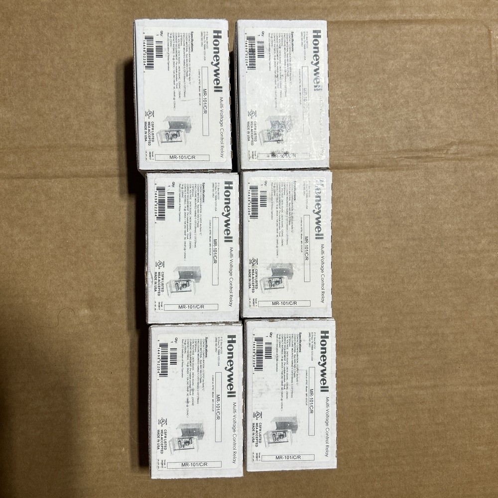6 Honeywell MR-101/C/R Multi-Voltage Control Relay NEW