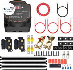 3M Split Charge Relay Kit,12V 140Amp Smart Dual Battery Isolator Kit Manual/Auto