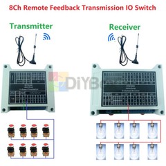 8CH 433M Lora Remote Controller Feedback Point-to-Point Wireless IO Swicth Relay