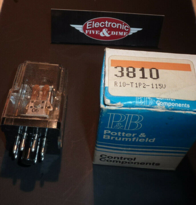 P&B Potter & Brumfield R10-T1P2-115V General Purpose Relay 115VAC 1.5A DPDT NOS