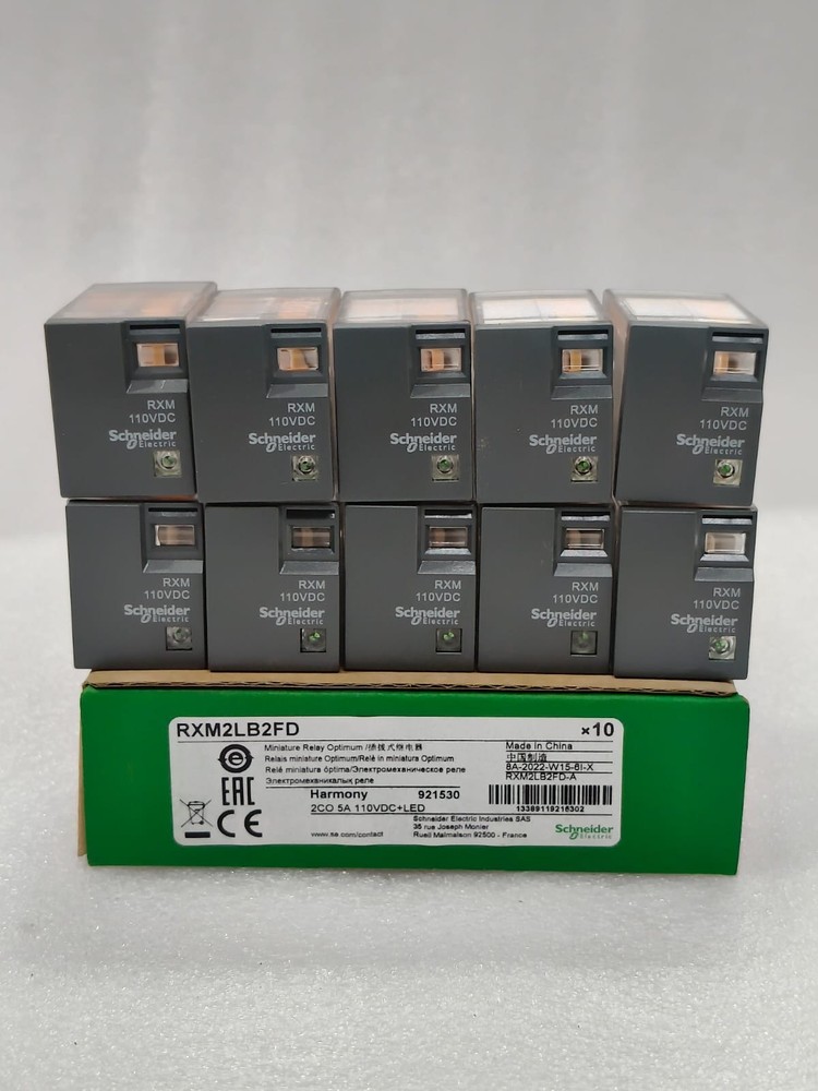 SCHNEIDER ELECTRIC RXM2LB2FD POWER RELAY 110VDC 8PIN PACK OF 10 PCS FAST