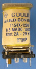 GOULD ALLIED CONTROL RELAY T154X-1206 DPDT 8.5MADC 1000OHMS CONTACT = 29V 2AMP