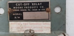 MOORE MODEL 64D CUT-OFF RELAY, 6278S6FG, NNB