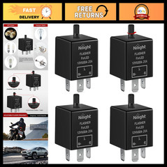 4PCS Adjustable 3 Pin Flasher Relay 12V 150W for LED & Halogen Turn Signal Fix