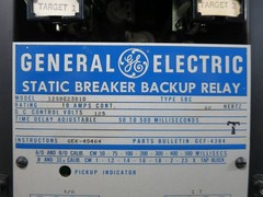 General Electric 12SBC23B1D Static Breaker Backup Relay 10 Amp Type SBC 125-Vdc