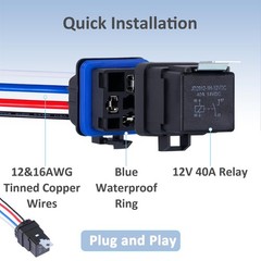 4-PIN 12V DC IP65 Waterproof Relay with Harness 40/30 AMP Relay Switch – Heavy D