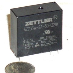 1 NEW ZETTLER AZ733W2A5DE(228) RELAY 5V DC COIL DPST N.O. 10A 250V AC 30V DC USA
