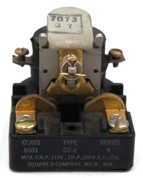 Square D 8501 CO-1 15A SPST Relay 3/4 HP 115V 1HP 230VAC Coil
