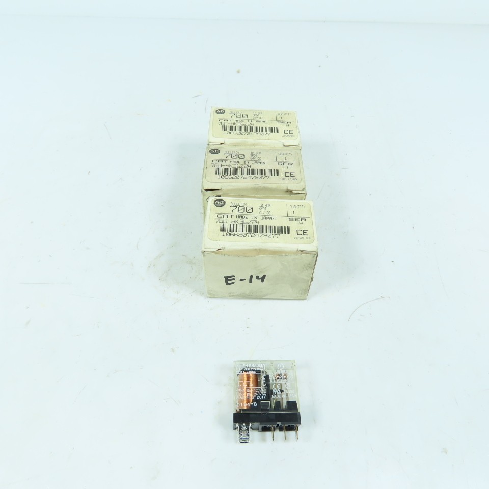 Allen-Bradley 700-HK36Z24 Slim Line Plug In Relay 24VDC Ser A Lot Of 3