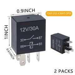 2 Pcs Car Waterproof 4-Pin 12V 30A Auto Relay Switch, Universal for Car Motor…