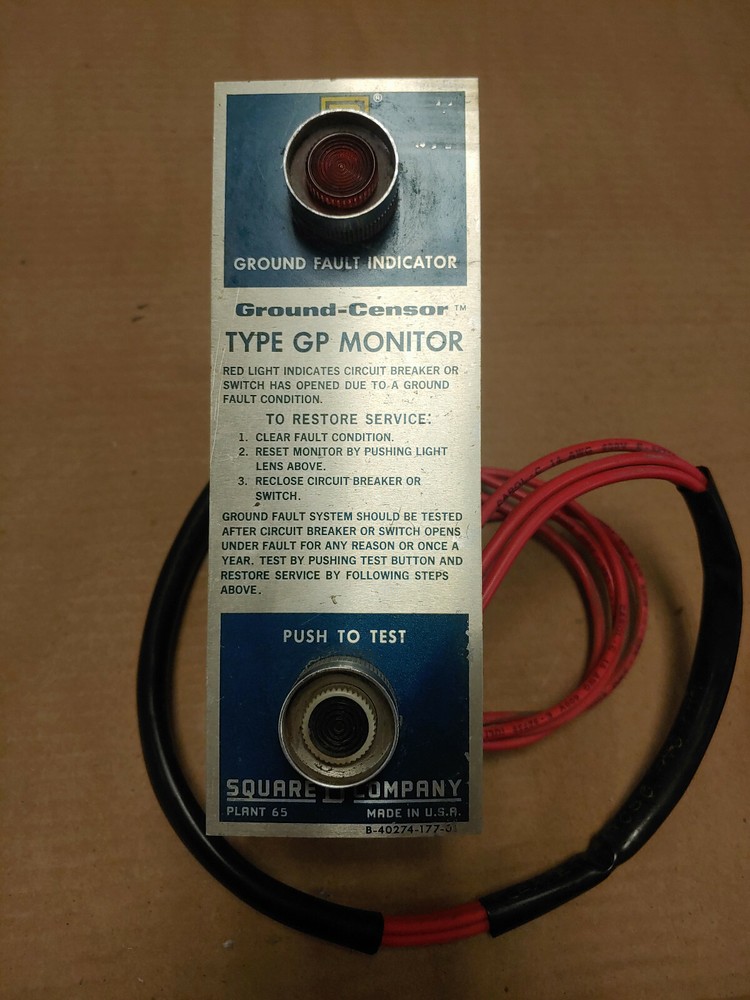 SQUARE D GP-MP1 GROUND CENSOR TYPE GP MONITOR 120V SERIES 2 GPMP1