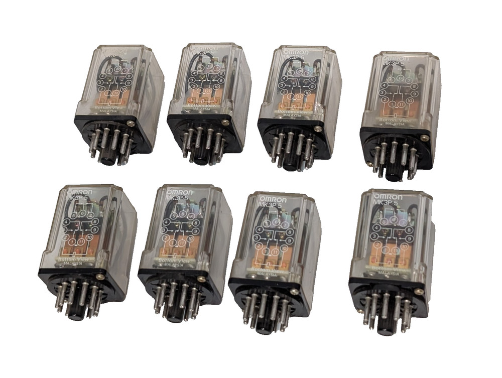 Lot of 8: Omron MK3P-5 General Purpose Ice Cube Relays, 24VDC, MK3P5