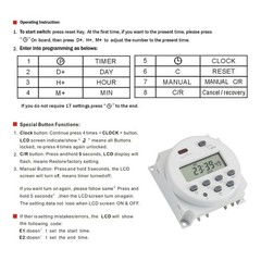 DC 12V Digital LCD Programmable Timer For Relay Switch 16A 1Min-168H Range