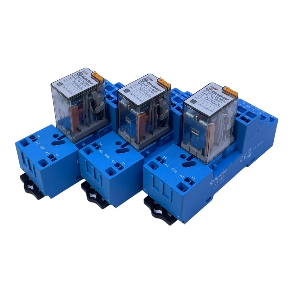 Finder 55.34.8.110.0040 Socket Relay +94.54.1 250V 7A Relay Pack of 3