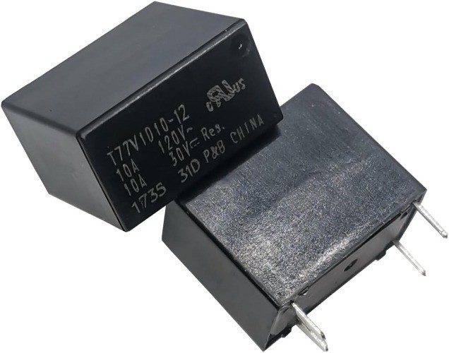 2Pcs General Purpose Relay 12V 10A SPST 4Pins T77V1D10