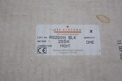 GEC ALSTHOM RS200H BLK 200A FRONT CONNECT Red Spot Fuse Carriers for BS88 fuses