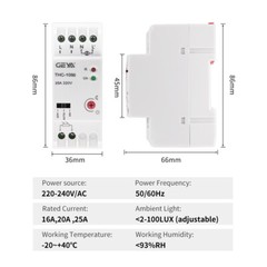 GEYA Auto/Manual Photocell Light Controler Switch 16/25A Twilight Switch &Sensor