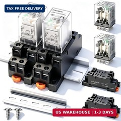 mxuteuk 2pcs JQX-13FL AC 110V/120V Coil 8 Pin 10A DPDT LED Indicator Electromagn