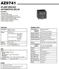 ZETTLER AZ9741-1C-12D 40AMP Mini-ISO Automotive Relay 12VDC coil SPDT