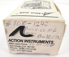 Action Pak, 4010-1242, In 4-20MA DC, Out 0-10V DC, Power 120V AC, NOS, Surplus