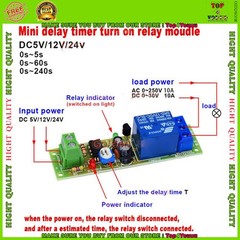 DC 5V 12V 24V Adjustable Time Delay Turn On Switch NE555 Timer Relay Module 10A