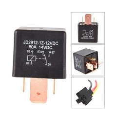 2 PCS Car Relay 4Pin DC 12V 80A Normally Open SPST with Relay Socket Plug 4 Wire