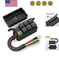12V Relay Box 6 Way12 AWG Pre-Wired Waterproof Relay Box 6 Slot ATC/ATO Fuse …