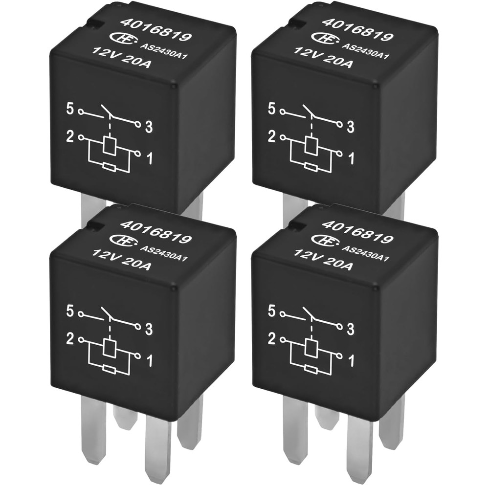Relay 4016819 (Pack of 4) – 12VDC 20A 4-Pin Automotive Relay for Polaris RZR 570