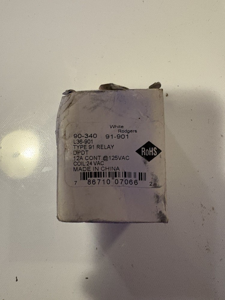White Rodgers 90-340 Relay, 91-901, L36-901, Type 91 Relay (NEW)