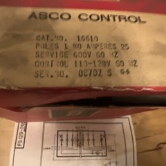 Automatic Switch ASCO 16610 Switchboard Relay 115V Coil, 1 Pole , 25A NOS