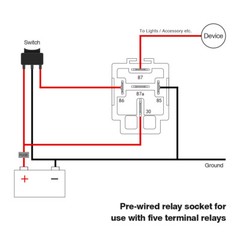 Universal 6-Pack 12V Automotive Fuse Relays – 30A SPST 5-Pin Switch Harness Set