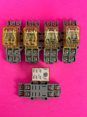 IDEC RH2B-UL DC24V Relay w/ SH2B-05 Socket Base 24VDC DPDT 10A 8-Pin [Lot of 5]
