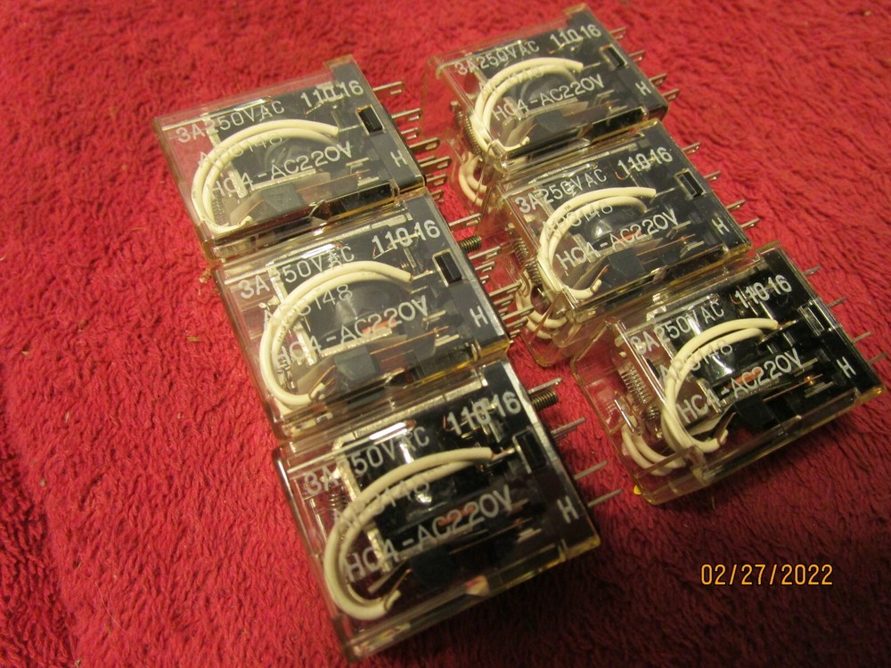 Lot of 6 Matsushita HC4-AC220V AP3148 Relay Contacts Electric