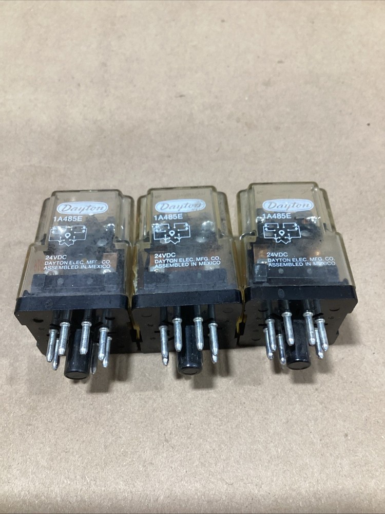 Dayton 1A485E General Purpose Relay 24V DC Coil Volts, 10A 277V AC (LOT OF 3)