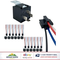 Automotive Relay Kit 12V DC, 40A Maximum Rated, 12 Pack for Electrical Projects