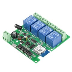 USB 4 Channel 5V / DC7-32V WIFI Remote Control Relay Switch Module 433MHZ 3 Mode