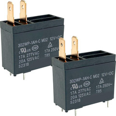 302WP-1AH-C M02 Relay (2-Pack) – 12VDC 20A SPST Plug-In Power Relay – Compatible