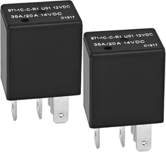 871-1C-C-R1 U01 Automotive Relay Pack of 2 – 12VDC, 35/20A, Micro SPDT 5-Pin…