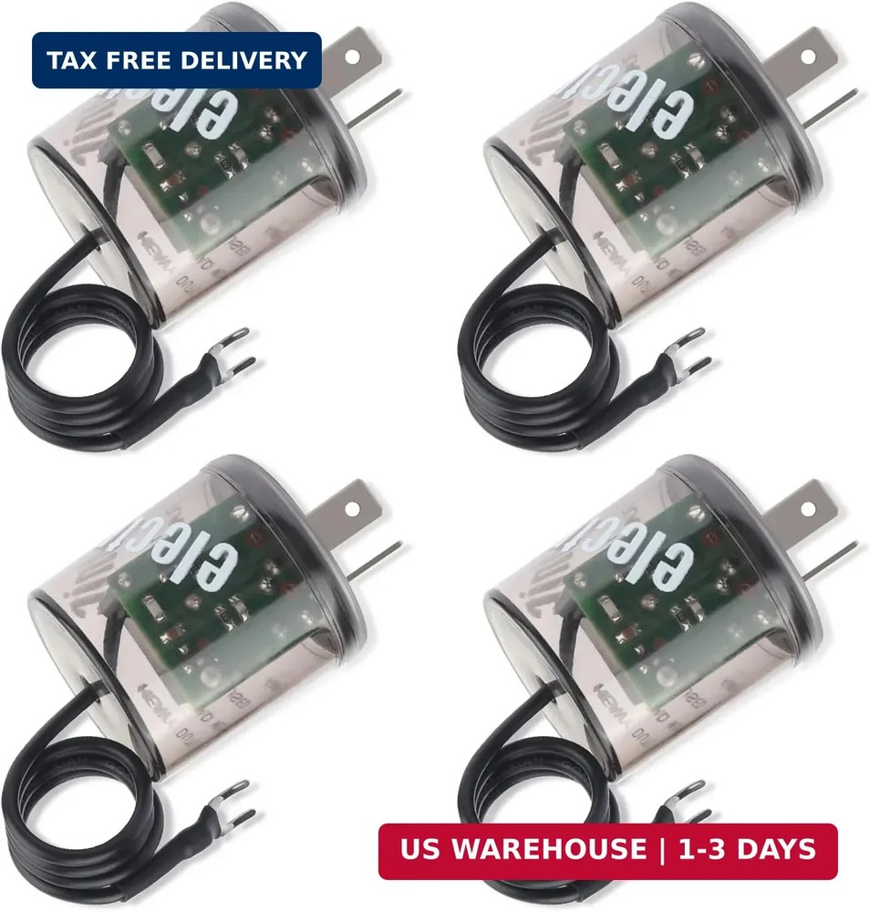 2Pin LED Flasher Relay with Ground Wire, Universal 12V Car Accessories Blinker R