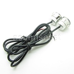 2 x White DC12V 3W 18mm Push Snap in Eagle Eye Car LED DRL Light Slim Silver 12V