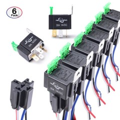 1Set Automotive 12V Car Relays, 5 Pin SPST Audio Fuse Relay Switch Harness Kit